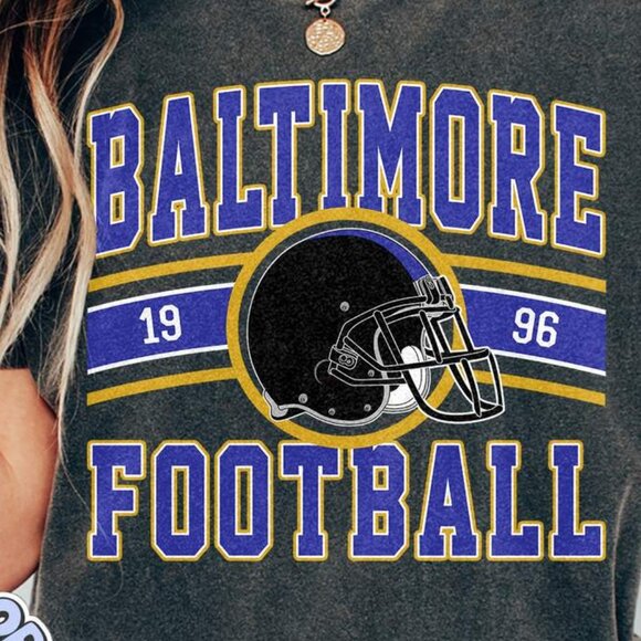 Baltimore Football Retro Design Comfort Colors T-Shirt 166 - Picture 2 of 5